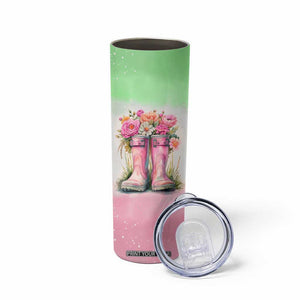 Personalized Floral Gardening Boots Skinny Tumbler with Rustic Style TS04 Print Your Wear