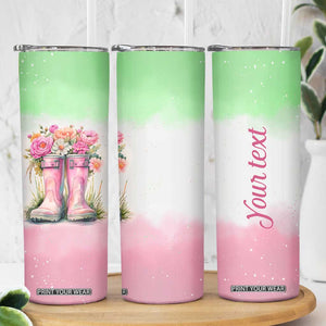 Personalized Floral Gardening Boots Skinny Tumbler with Rustic Style TS04 Print Your Wear