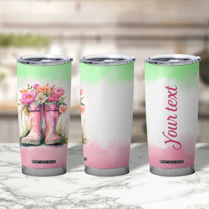 Personalized Floral Gardening Boots Tumbler Cup with Rustic Style TS04 Print Your Wear