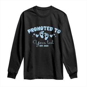 Personalized Gender Reveal Long Sleeve Shirt Custom Text Baby Boy Reveal Blue Family Matching TS10 Black Print Your Wear