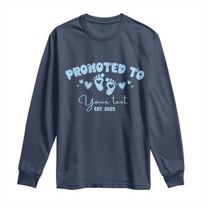Personalized Gender Reveal Long Sleeve Shirt Custom Text Baby Boy Reveal Blue Family Matching TS10 Navy Print Your Wear