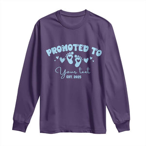Personalized Gender Reveal Long Sleeve Shirt Custom Text Baby Boy Reveal Blue Family Matching TS10 Purple Print Your Wear