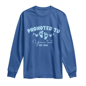 Personalized Gender Reveal Long Sleeve Shirt Custom Text Baby Boy Reveal Blue Family Matching TS10 Royal Blue Print Your Wear