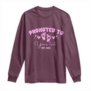 Personalized Gender Reveal Long Sleeve Shirt Custom Text Baby Girl Reveal Pink Family Matching TS10 Maroon Print Your Wear
