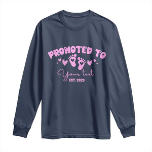 Personalized Gender Reveal Long Sleeve Shirt Custom Text Baby Girl Reveal Pink Family Matching TS10 Navy Print Your Wear