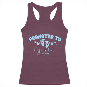 Personalized Gender Reveal Racerback Tank Top Custom Text Baby Boy Reveal Blue Family Matching TS10 Maroon Print Your Wear