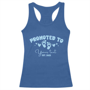 Personalized Gender Reveal Racerback Tank Top Custom Text Baby Boy Reveal Blue Family Matching TS10 Royal Blue Print Your Wear