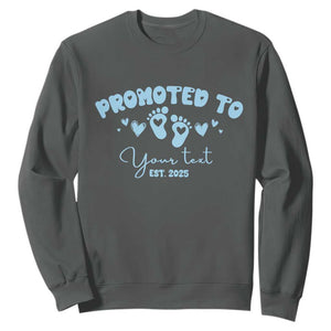 Personalized Gender Reveal Sweatshirt Custom Text Baby Boy Reveal Blue Family Matching TS10 Dark Heather Print Your Wear