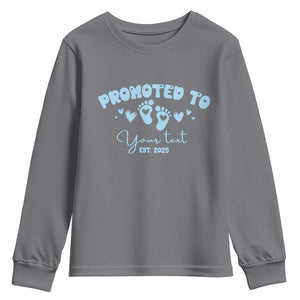Personalized Gender Reveal Youth Sweatshirt Custom Text Baby Boy Reveal Blue Family Matching TS10 Charcoal Print Your Wear