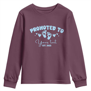 Personalized Gender Reveal Youth Sweatshirt Custom Text Baby Boy Reveal Blue Family Matching TS10 Maroon Print Your Wear