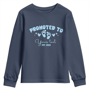 Personalized Gender Reveal Youth Sweatshirt Custom Text Baby Boy Reveal Blue Family Matching TS10 Navy Print Your Wear