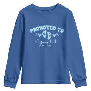Personalized Gender Reveal Youth Sweatshirt Custom Text Baby Boy Reveal Blue Family Matching TS10 Royal Blue Print Your Wear