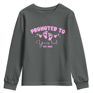 Personalized Gender Reveal Youth Sweatshirt Custom Text Baby Girl Reveal Pink Family Matching TS10 Dark Heather Print Your Wear