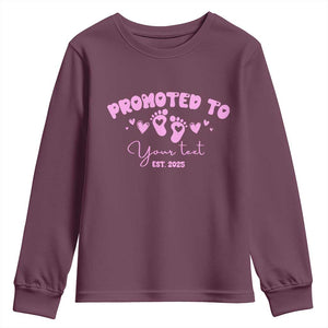 Personalized Gender Reveal Youth Sweatshirt Custom Text Baby Girl Reveal Pink Family Matching TS10 Maroon Print Your Wear