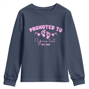 Personalized Gender Reveal Youth Sweatshirt Custom Text Baby Girl Reveal Pink Family Matching TS10 Navy Print Your Wear