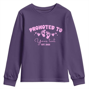 Personalized Gender Reveal Youth Sweatshirt Custom Text Baby Girl Reveal Pink Family Matching TS10 Purple Print Your Wear