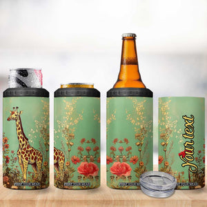 Personalized Giraffe 4 in 1 Can Cooler Tumbler with Retro Style Illustration TS04 Print Your Wear