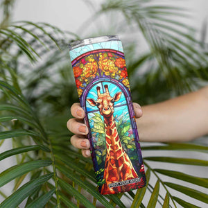 Personalized Giraffe Skinny Tumbler with Stained Glass Style Art TS04 Print Your Wear