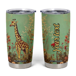 Personalized Giraffe Tumbler Cup with Retro Style Illustration TS04 Multicolor Print Your Wear