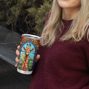 Personalized Giraffe Tumbler Cup with Stained Glass Style Art TS04 Print Your Wear