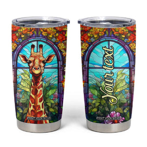 Personalized Giraffe Tumbler Cup with Stained Glass Style Art TS04 Multicolor Print Your Wear