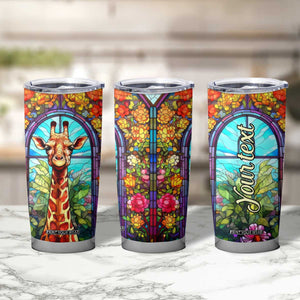 Personalized Giraffe Tumbler Cup with Stained Glass Style Art TS04 Print Your Wear