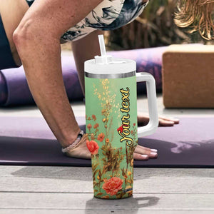Personalized Giraffe Tumbler With Handle with Retro Style Illustration TS04 Print Your Wear