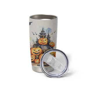 Personalized Halloween Theme Tumbler Cup with Autumn Vintage Illustration TS04 Print Your Wear
