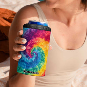 Personalized Hippie Tie Dye 4 in 1 Can Cooler Tumbler with Groovy Style TS04 Print Your Wear