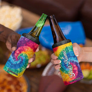 Personalized Hippie Tie Dye 4 in 1 Can Cooler Tumbler with Groovy Style TS04 Print Your Wear