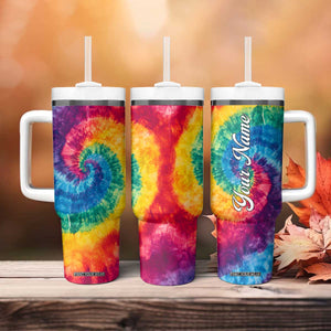 Personalized Hippie Tie Dye Tumbler With Handle with Groovy Style TS04 Print Your Wear