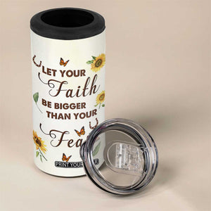 Personalized Horse 4 in 1 Can Cooler Tumbler Quote Let Your Faith Be Bigger Than Your Fear TS04 Print Your Wear