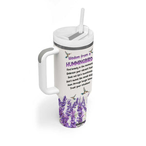 Personalized Hummingbird Tumbler With Handle with Wisdom From A Hummingbird Quote TS04 Print Your Wear