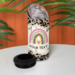 Personalized Inspirational Teacher Quote 4 in 1 Can Cooler Tumbler Teaching Is A Work Of Heart TS04 Print Your Wear