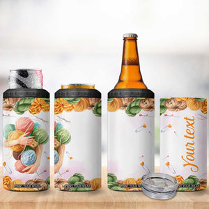 Personalized Knitting Hug 4 in 1 Can Cooler Tumbler with Cozy Craft Theme Design TS04 Print Your Wear
