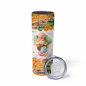 Personalized Knitting Hug Skinny Tumbler with Cozy Craft Theme Design TS04 Print Your Wear