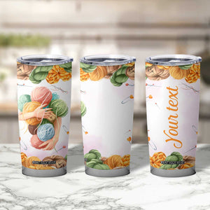 Personalized Knitting Hug Tumbler Cup with Cozy Craft Theme Design TS04 Print Your Wear