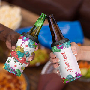 Personalized Knitting Lover 4 in 1 Can Cooler Tumbler with Yarn and Needles Illustration TS04 Print Your Wear