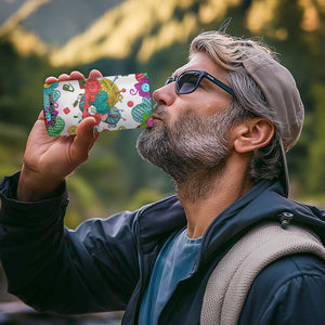 Personalized Knitting Lover 4 in 1 Can Cooler Tumbler with Yarn and Needles Illustration TS04 Print Your Wear