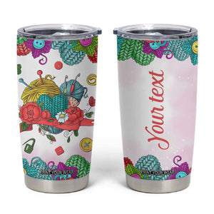 Personalized Knitting Lover Tumbler Cup with Yarn and Needles Illustration TS04 Multicolor Print Your Wear