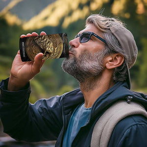 Personalized Knotwork Fenrir Wolf 4 in 1 Can Cooler Tumbler with Golden Metallic Style TS04 Print Your Wear