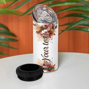Personalized Koala 4 in 1 Can Cooler Tumbler with Vintage Floral Style Illustration TS04 Print Your Wear