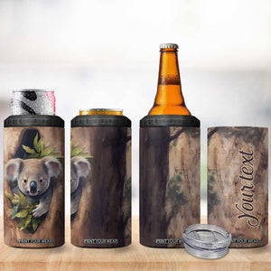 Personalized Koala Sitting in Tree 4 in 1 Can Cooler Tumbler with Nature Scene TS04 Print Your Wear