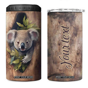 Personalized Koala Sitting in Tree 4 in 1 Can Cooler Tumbler with Nature Scene TS04 One Size: 16 oz Multicolor Print Your Wear