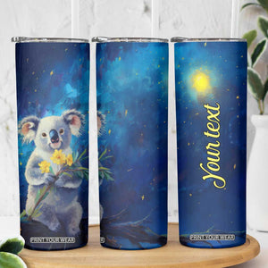 Personalized Koala Skinny Tumbler with Flower and Starry Night Background TS04 Print Your Wear