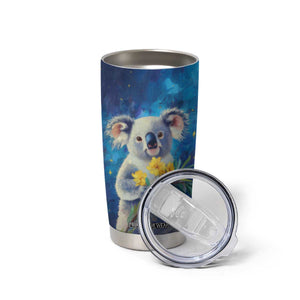 Personalized Koala Tumbler Cup with Flower and Starry Night Background TS04 Print Your Wear