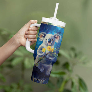 Personalized Koala Tumbler With Handle with Flower and Starry Night Background TS04 Print Your Wear