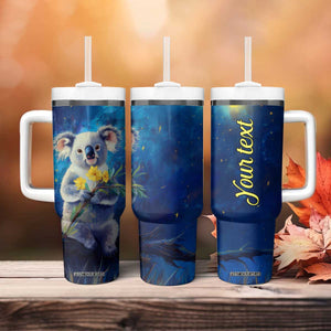 Personalized Koala Tumbler With Handle with Flower and Starry Night Background TS04 Print Your Wear