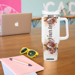 Personalized Koala Tumbler With Handle with Vintage Floral Style Illustration TS04 Print Your Wear