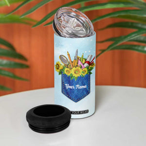 Personalized Live Love Teach 4 in 1 Can Cooler Tumbler Inspirational Teacher Design TS04 Print Your Wear